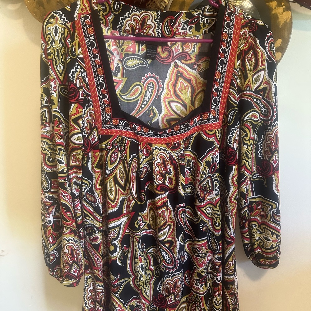 INC International Concepts Multicolor Paisley Blouse